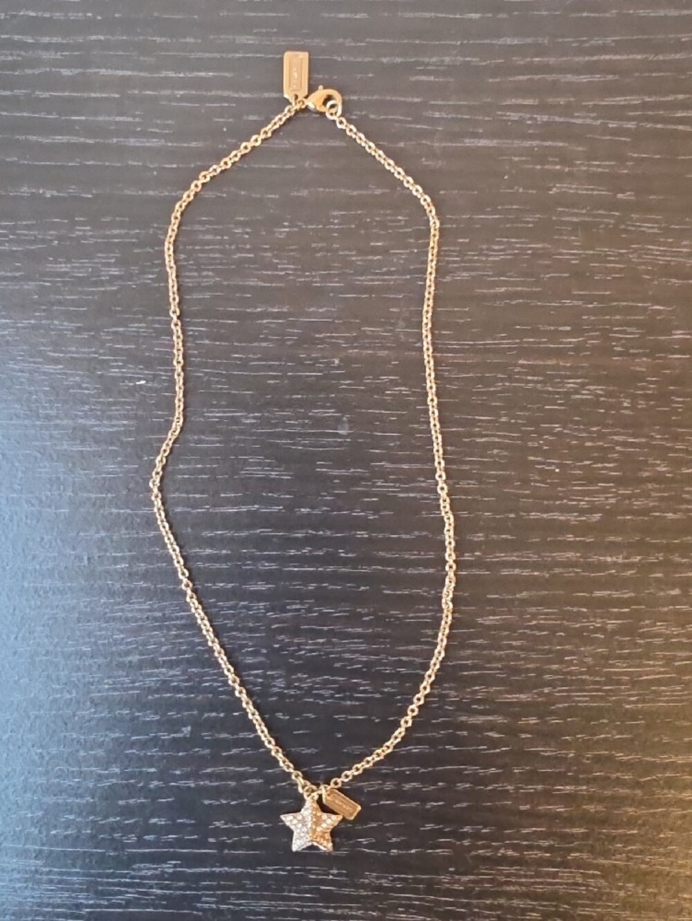Coach Gold Star Pendant Necklace with Pave Crystal Accents - Picture 4 of 7